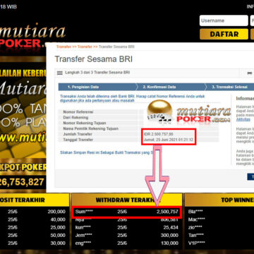 BUKTI TRANSFER 2.5 JUTA MEMBER BANDAR Q