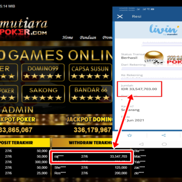 BUKTI TRANSFER 33.5 JUTA MEMBER BANDAR Q