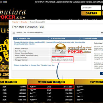 BUKTI TRANSFER 2.1 JUTA MEMBER BANDAR Q