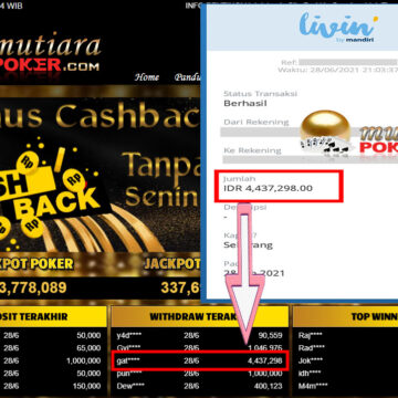 BUKTI TRANSFER 4.4 JUTA MEMBER BANDAR Q