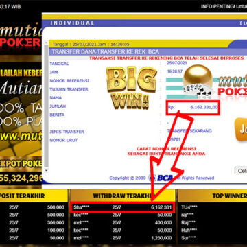 BUKTI TRANSFER 6.1 JUTA MEMBER BANDAR Q