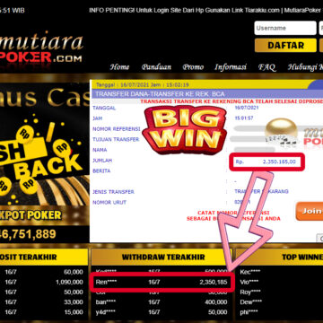 BUKTI TRANSFER 2.3 JUTA MEMBER BANDAR Q