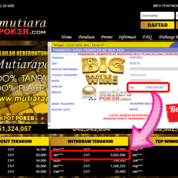 BUKTI TRANSFER 3.6 JUTA MEMBER BANDAR Q