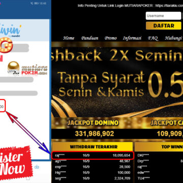 BUKTI TRANSFER 18 JUTA MEMBER BANDAR Q