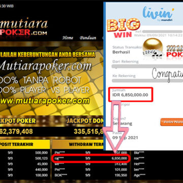 BUKTI TRANSFER 6.8 JUTA MEMBER BANDAR Q