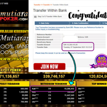 BUKTI TRANSFER 15 JUTA MEMBER BANDAR Q