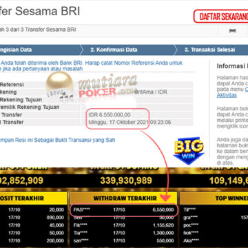 BUKTI TRANSFER 6.5 JUTA MEMBER BANDAR Q