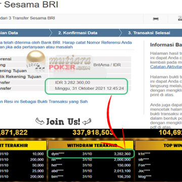 BUKTI TRANSFER 3 JUTA MEMBER BANDAR Q