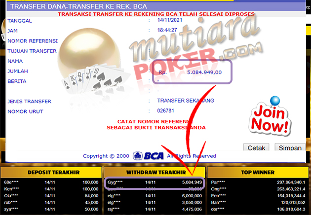 BUKTI TRANSFER 5 JUTA MEMBER BANDAR Q