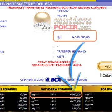 BUKTI TRANSFER 6 JUTA MEMBER BANDAR Q