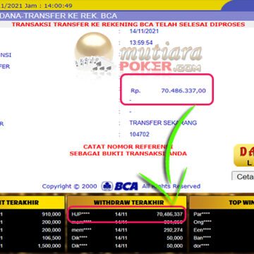 BUKTI TRANSFER 70 JUTA MEMBER BANDAR Q