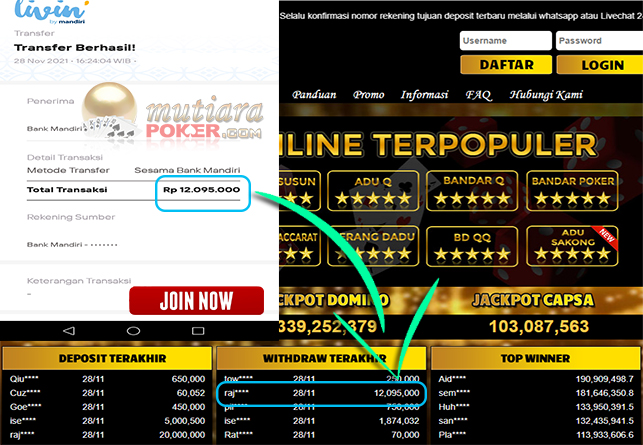 BUKTI TRANSFER 12 JUTA MEMBER BANDAR Q