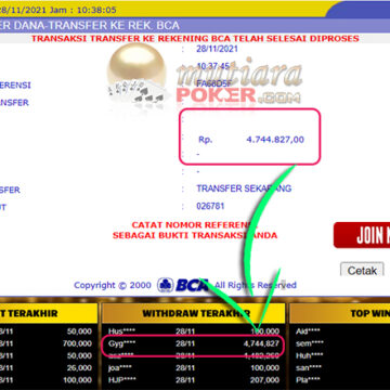 BUKTI TRANSFER 4 JUTA MEMBER BANDAR Q