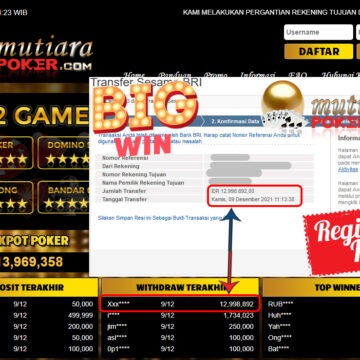 Bukti Withdraw ( 12.998.892 ) Member Setia Mutiarapoker