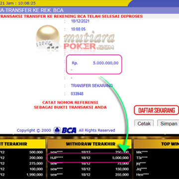 Bukti Withdraw ( 5.000.000 ) Member Setia Mutiarapoker