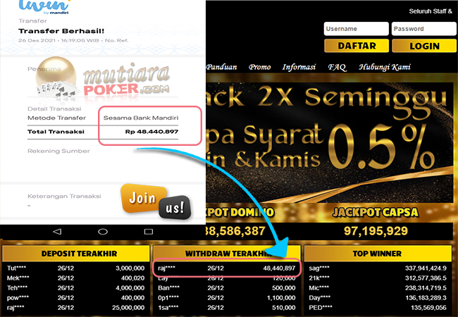 Bukti Withdraw ( 48.440.897 ) Member Setia Mutiarapoker