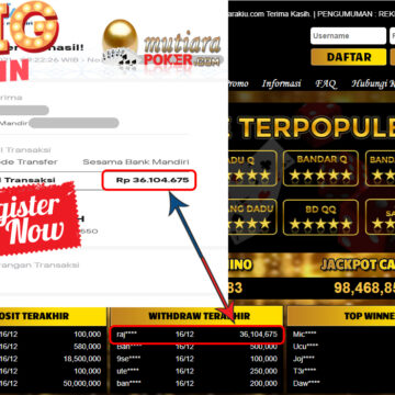 Bukti Withdraw (36.104.675 ) Member Setia Mutiarapoker