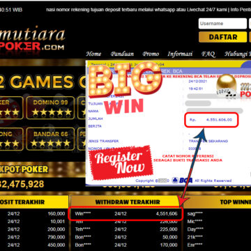 Bukti Withdraw ( 4.551.606 ) Member Setia Mutiarapoker