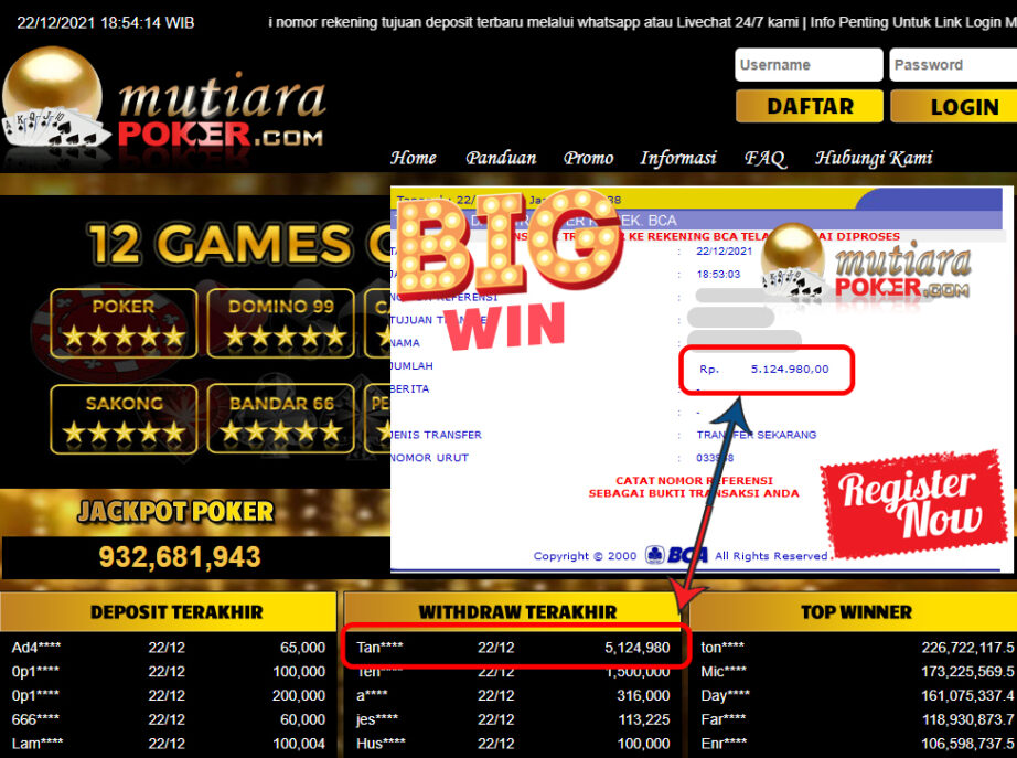 Bukti Withdraw ( 5.124.980 ) Member Setia Mutiarapoker