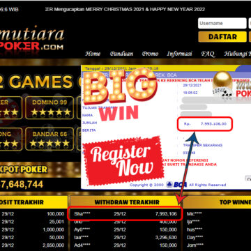 Bukti Withdraw ( 7.993.106 ) Member Setia Mutiarapoker