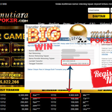 Bukti Withdraw (9.902.628 ) Member Setia Mutiarapoker