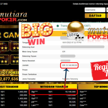 Bukti Withdraw (10.140.000) Member Setia Mutiarapoker