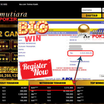 Bukti Withdraw ( 3.515.400 ) Member Setia Mutiarapoker