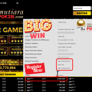 Bukti Withdraw (3.000.000) Member Setia Mutiarapoker