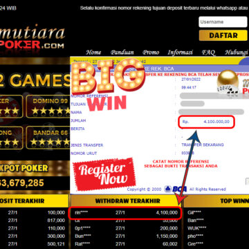 Bukti Withdraw (4.100.000) Member Setia Mutiarapoker