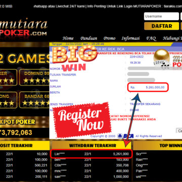 Bukti Withdraw (5.261.000) Member Setia Mutiarapoker