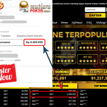 Bukti Withdraw (5.499.955) Member Setia Mutiarapoker