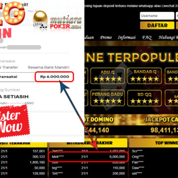 Bukti Withdraw (6.000.000) Member Setia Mutiarapoker