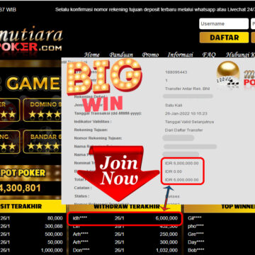 Bukti Withdraw (6.000.000) Member Setia Mutiarapoker