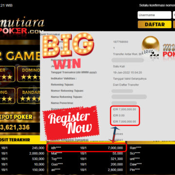 Bukti Withdraw (7.000.000) Member Setia Mutiarapoker