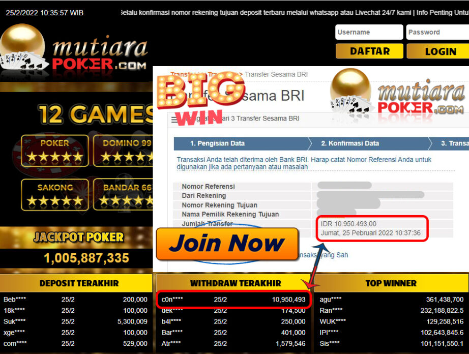 Bukti Withdraw ( 10.950.493.- ) Member Setia Mutia