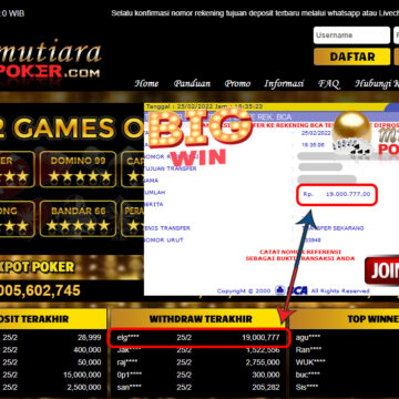 Bukti Withdraw ( 19.000.777.- ) Member Setia Mutia