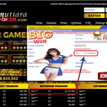 Bukti Withdraw (23.131.804) Member Setia Mutiarapoker