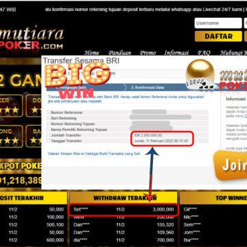 Bukti Withdraw ( 3.000.000,- ) Member Setia Mutia