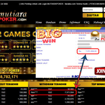 Bukti Withdraw ( 7.371.934,- ) Member Setia Mutia