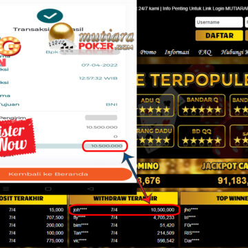 Bukti Withdraw ( 10.500.000.- ) Member Setia Mutia