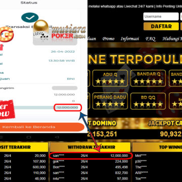 Bukti Withdraw ( 12.000.000.- ) Member Setia Mutia