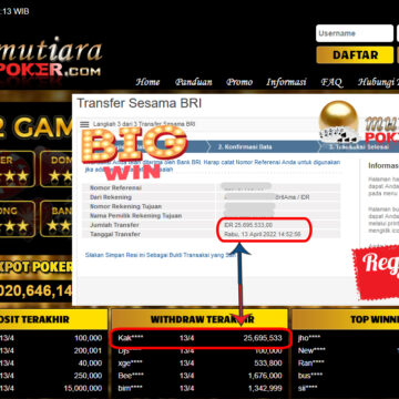 Bukti Withdraw ( 25.695.533.- ) Member Setia Mutia