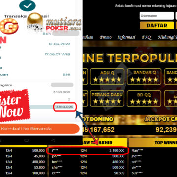 Bukti Withdraw ( 3.180.000.- ) Member Setia Mutia