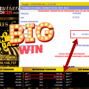 Bukti Withdraw ( 19.400.000.- ) Member Setia Mutia