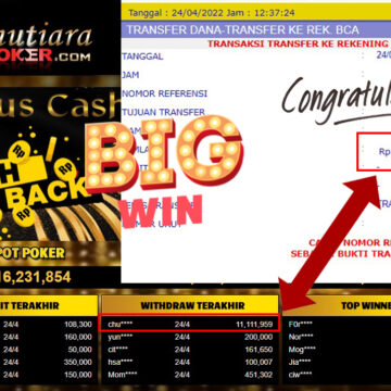 Bukti Withdraw ( 11.111.959.- ) Member Setia Mutia