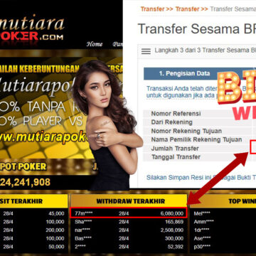 Bukti Withdraw ( 6.080.000.- ) Member Setia Mutia