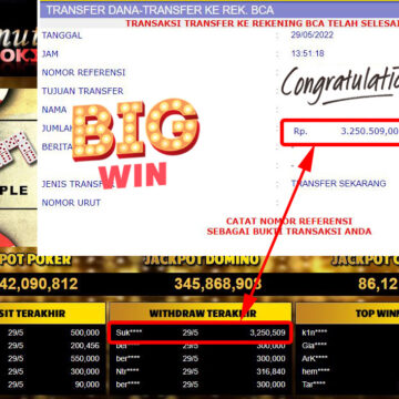 Bukti Withdraw ( 3.250.509 .- ) Member Setia Mutiarapoker