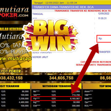 Bukti Withdraw ( 8.165.907.- ) Member Setia Mutiarapoker