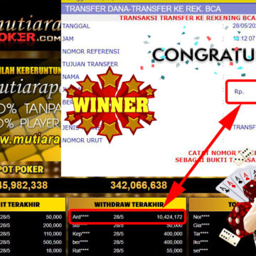 Bukti Withdraw (10.424.172.- ) Member Setia Mutiarapoker