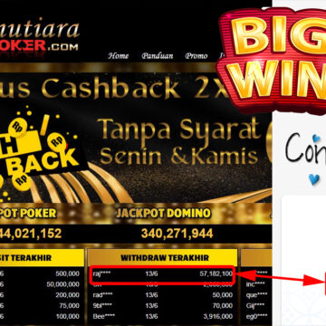 Bukti Withdraw (57.182.100.- ) Member Setia Mutiarapoker